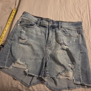 Judy Blue Light Blue Distressed Jean Shorts